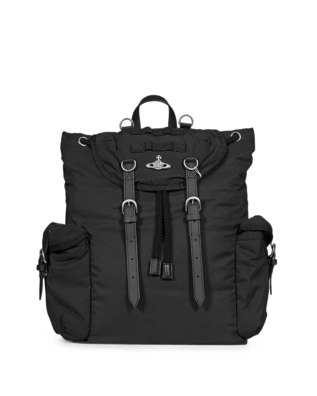 Vivienne Westwood Black Orb Plaque Buckle-Fastening Backpack