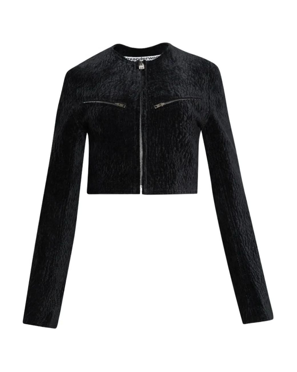 Alexander Wang Cropped Jack Met Fluwelen Effect in het Black