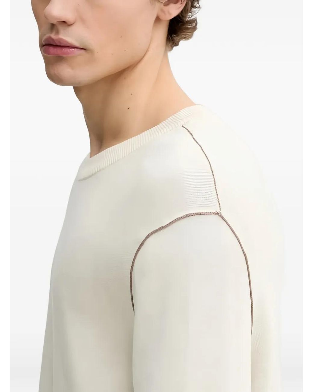 Marc O' Polo Trui Met Stikseldetail in het White voor heren