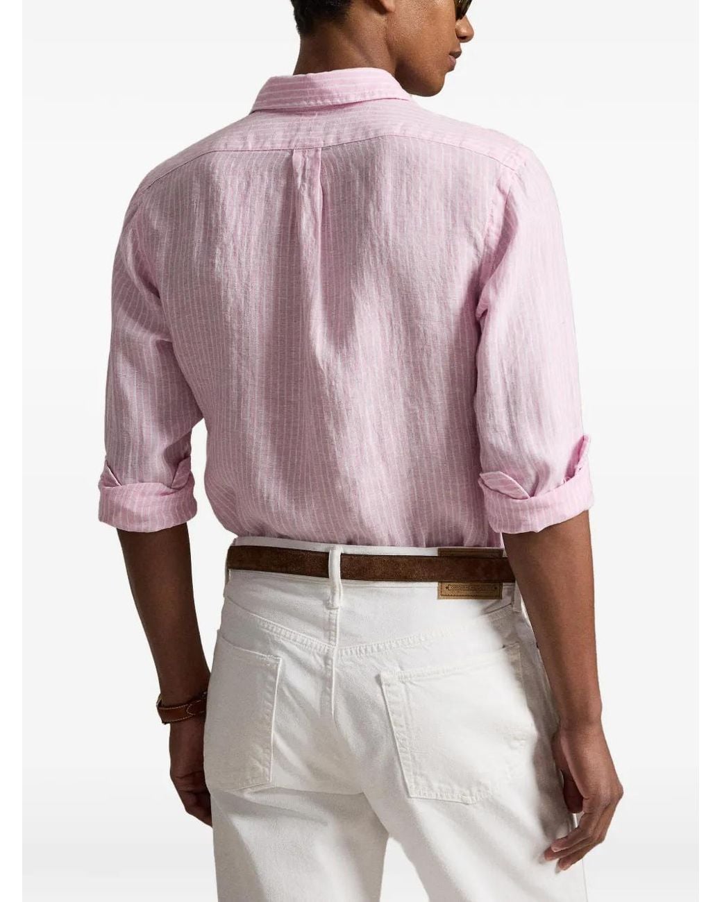 Polo Ralph Lauren Pink Striped Long-Sleeve Shirt for men