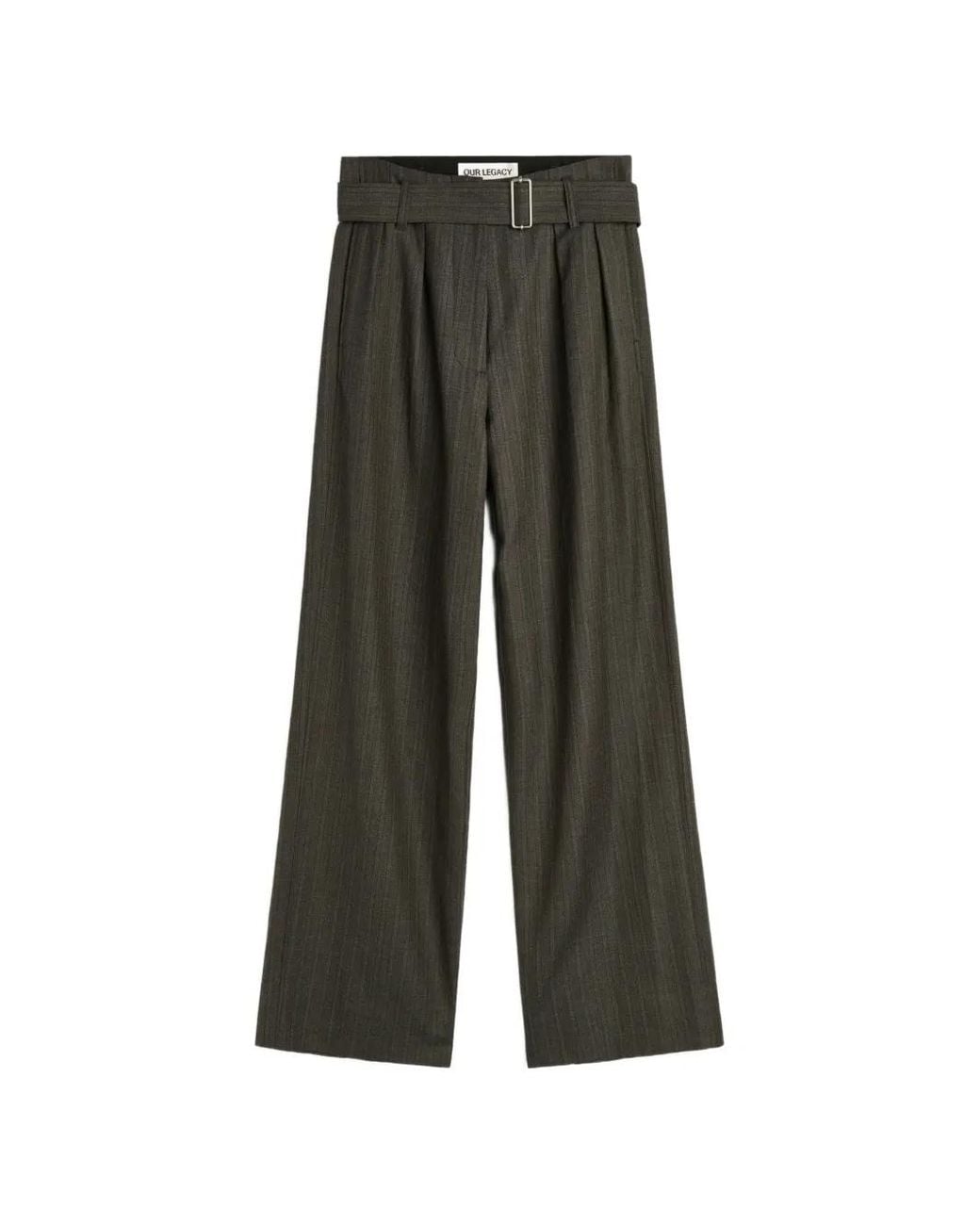 Our Legacy Green Soar Pinstriped-Wool Trousers