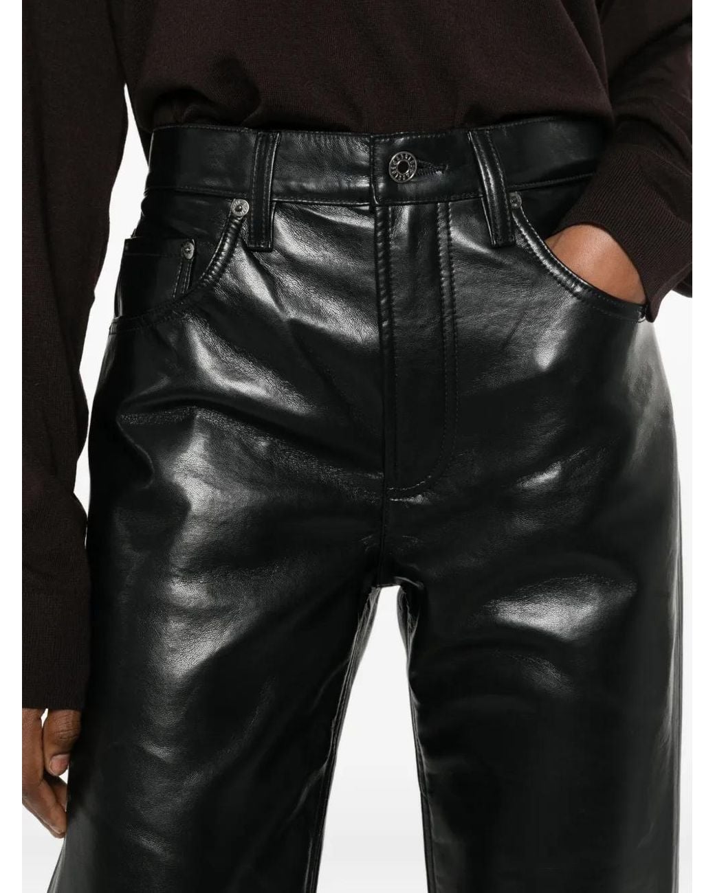 Agolde Black Five-Pocket Trousers