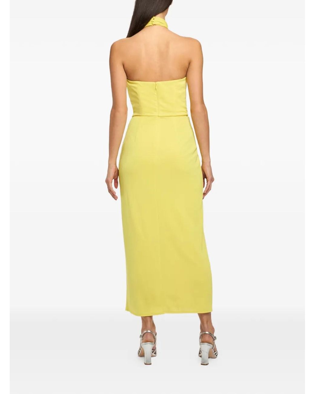 Cinq À Sept Yellow Kaily Halterneck Dress