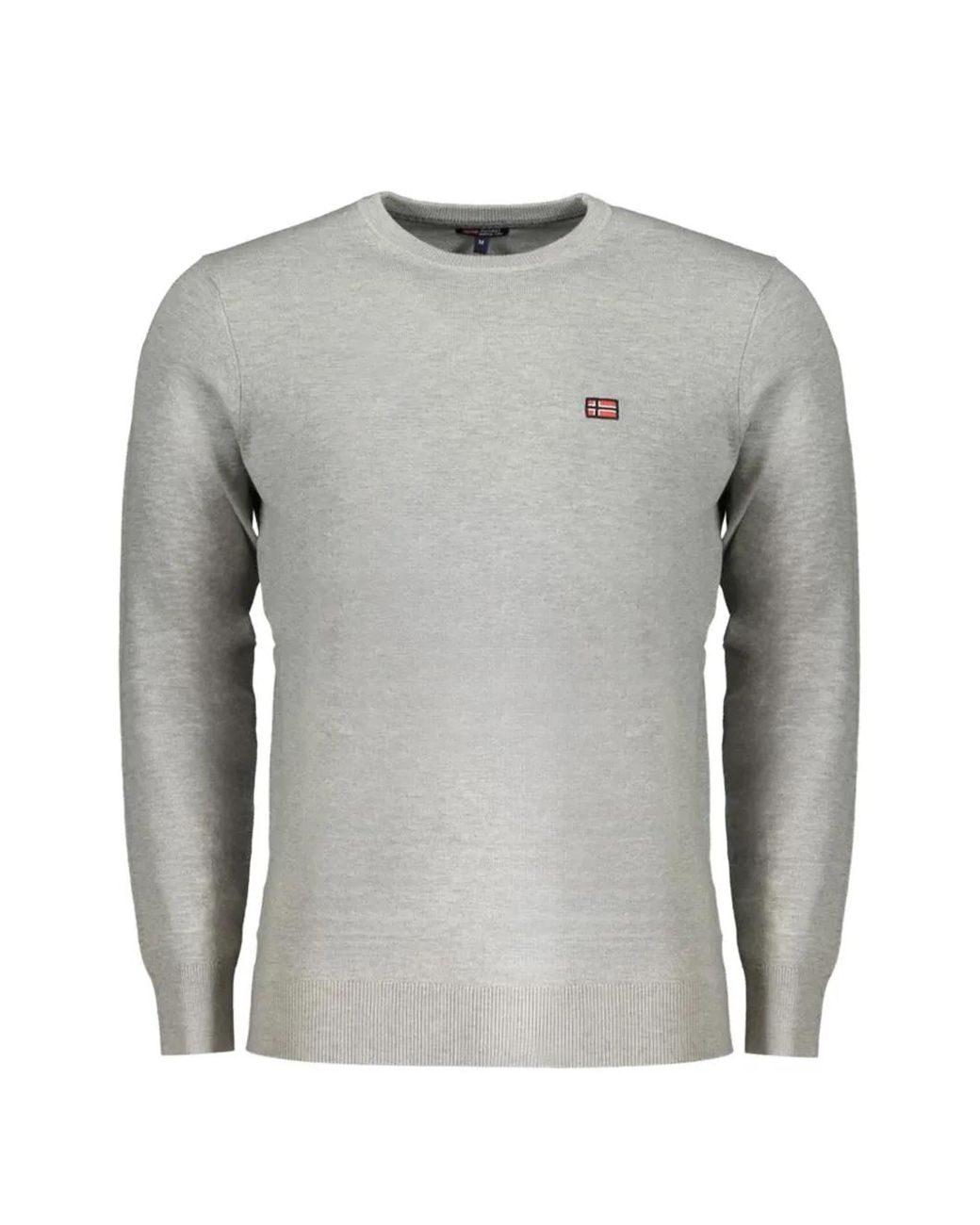 Norway 1963 Gray Logo-Patch Crew-Neck Sweater for men