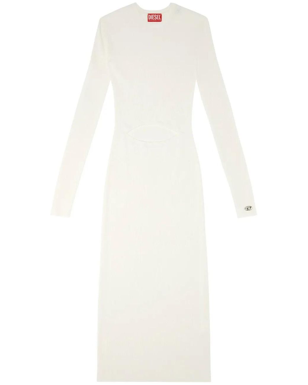 DIESEL White M-Pelagos Cut-Out Detail Midi Dress