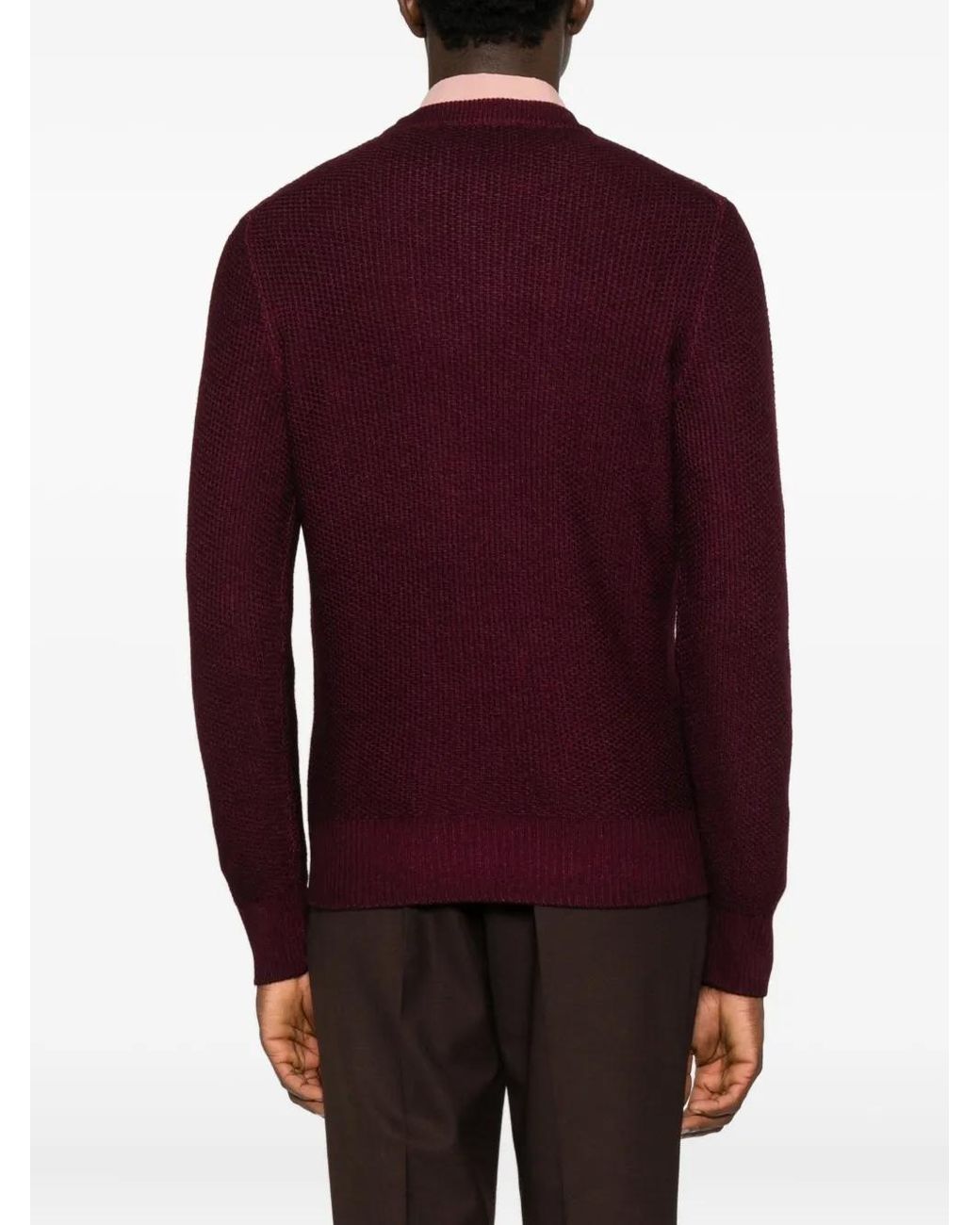 Tagliatore Purple Crew-Neck Sweater for men
