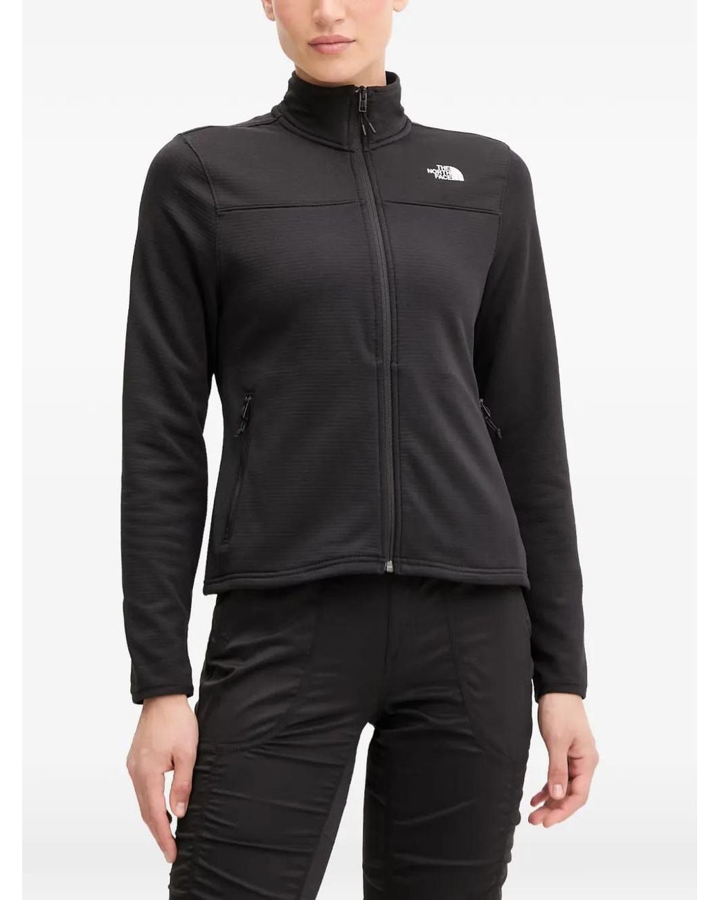 The North Face Black Cedar Trail Grid Logo-Print Zip-Up Lightweight Jacket