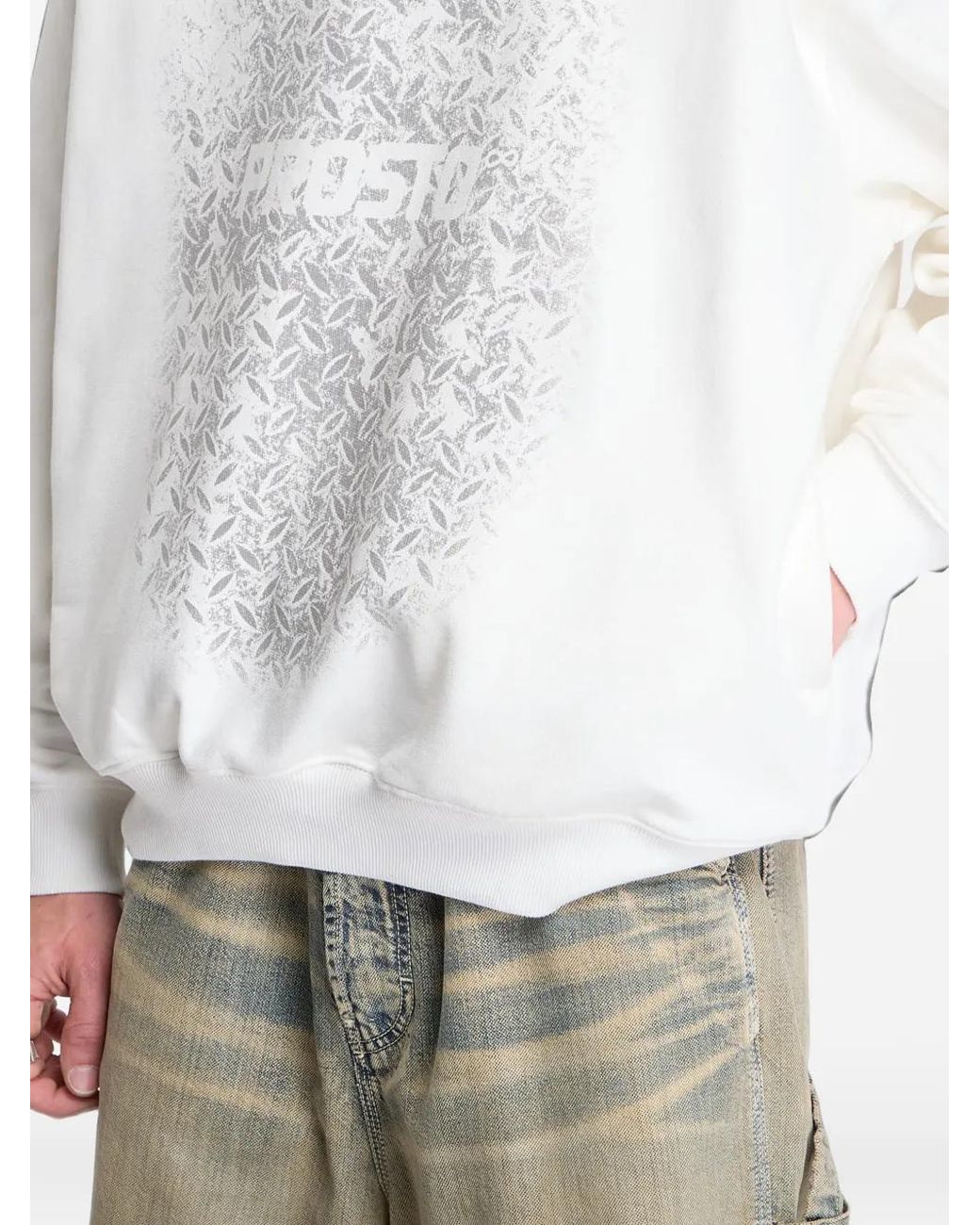 Prosto. White Grade Logo-Print Hoodie for men