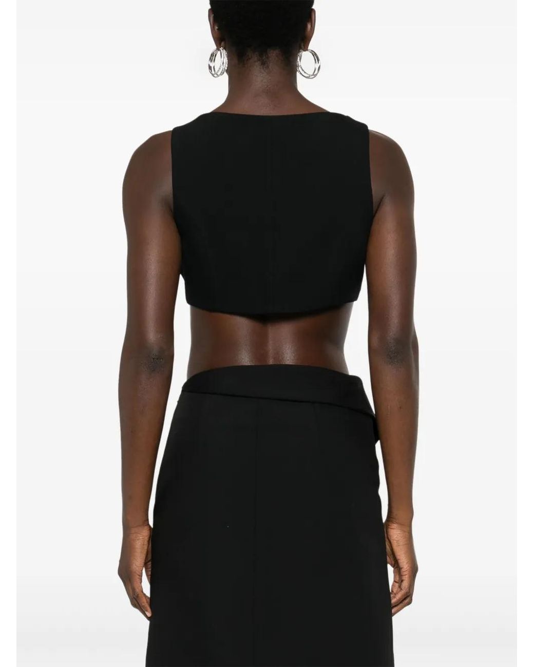 Moschino Black Floral-Appliqué Top
