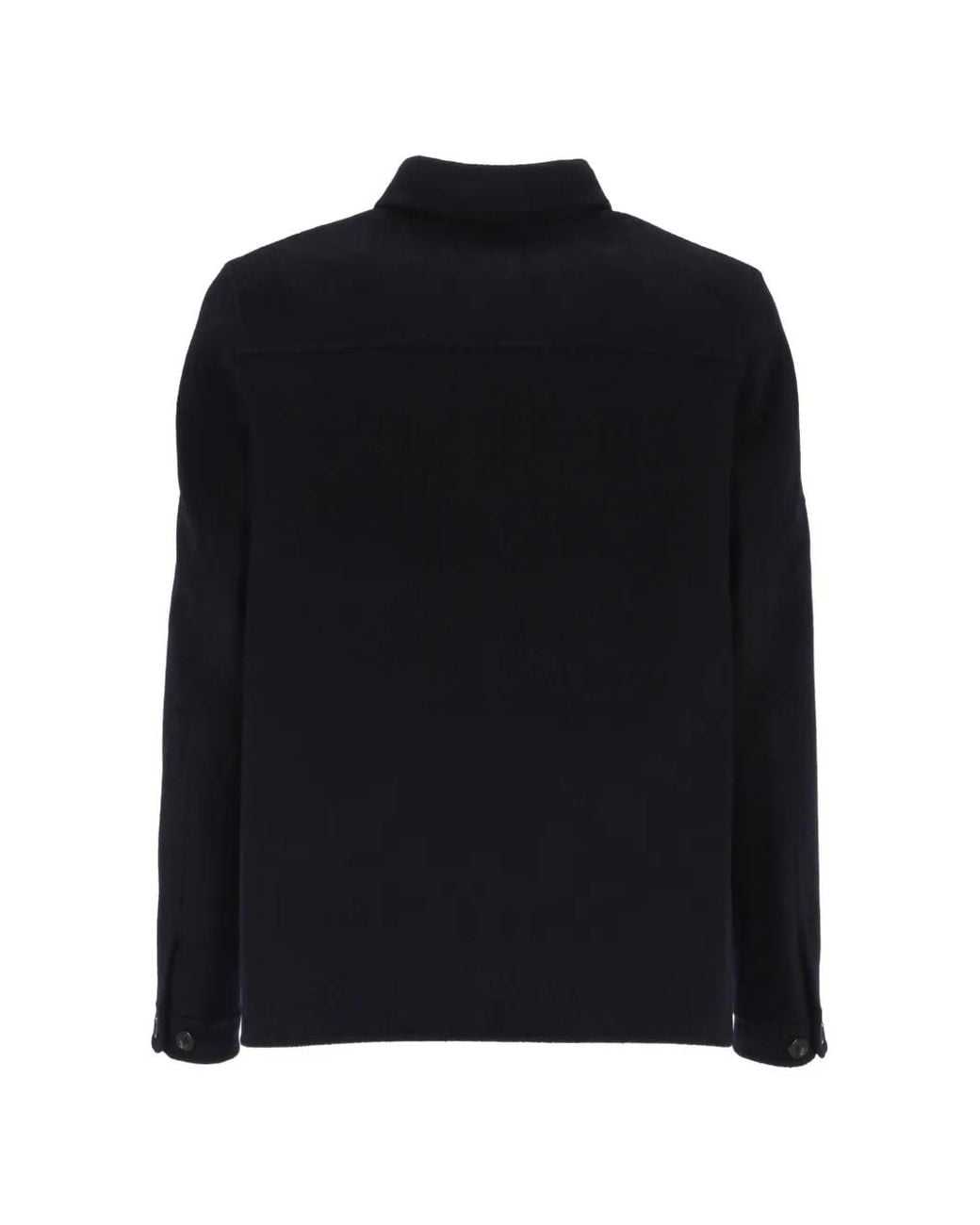 Hōsio Black Button-Up Chest-Pocket Jacket for men