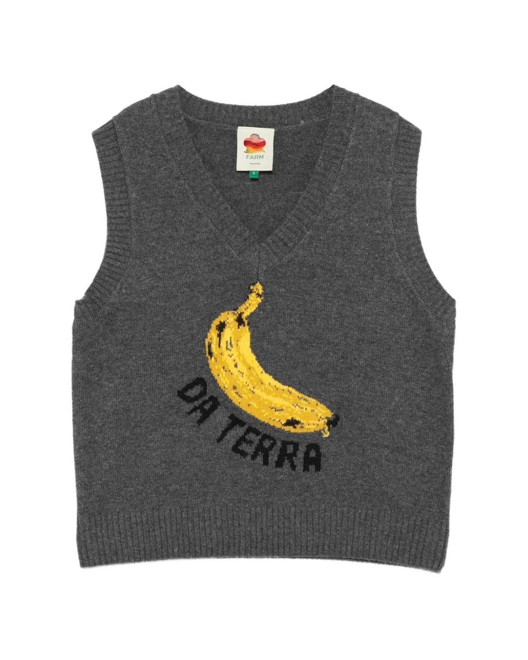Farm Rio Black Banana Da Terra Knit Vest