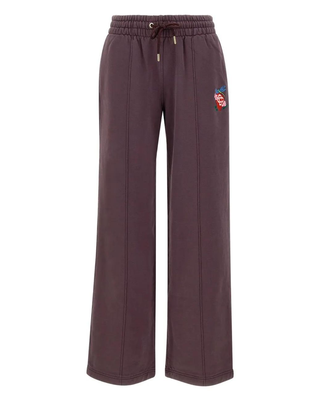 Casablanca Purple Embroidered-Logo Drawstring Track Pants