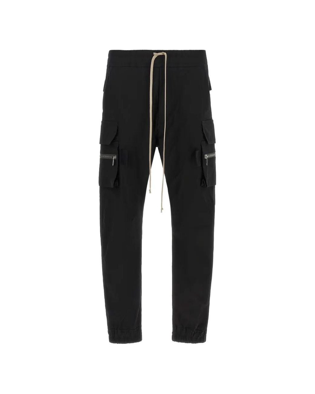 Rick Owens Black Mastodon Cargo Trousers for men