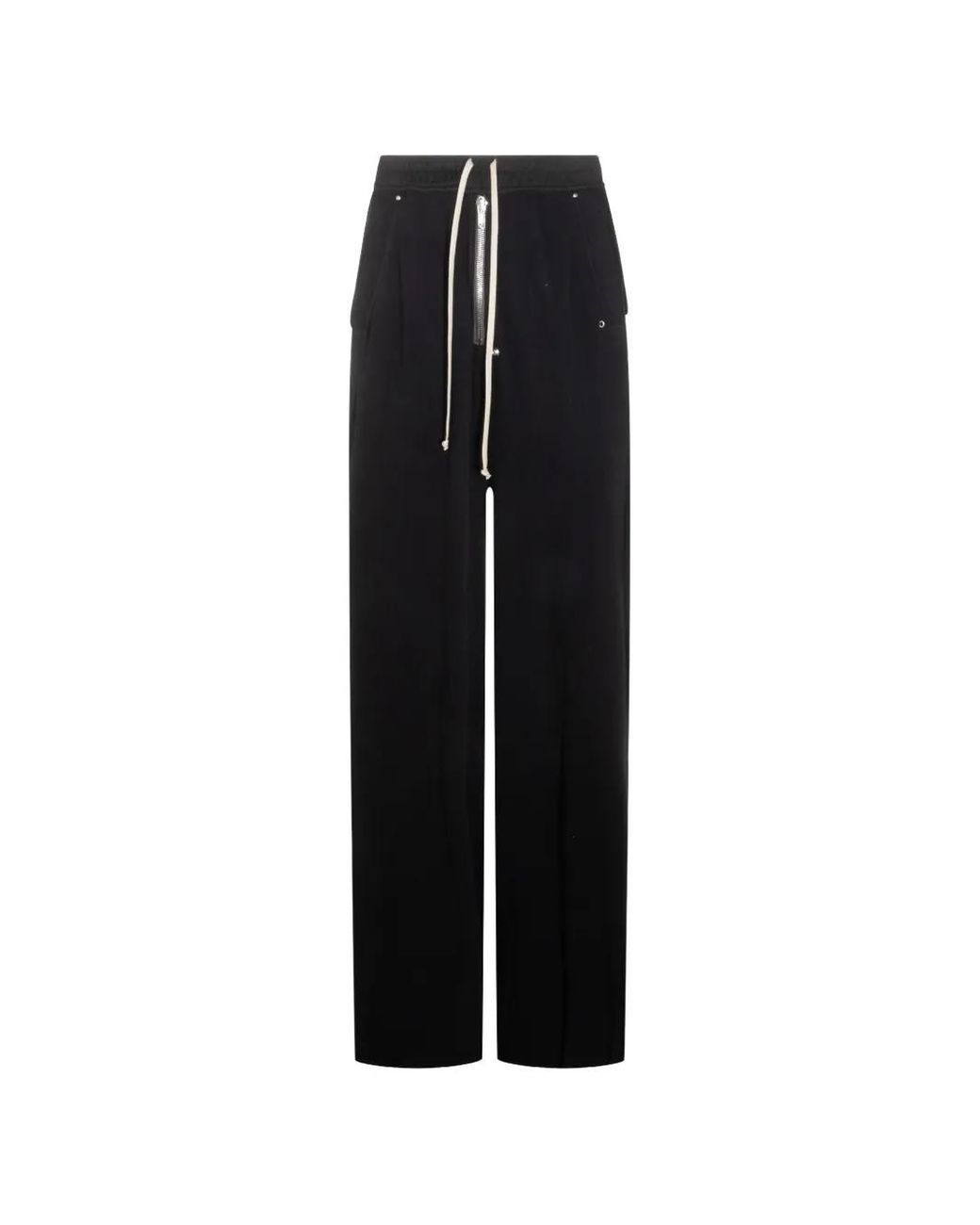 Rick Owens Black Drawstring Wide-Leg Trousers for men