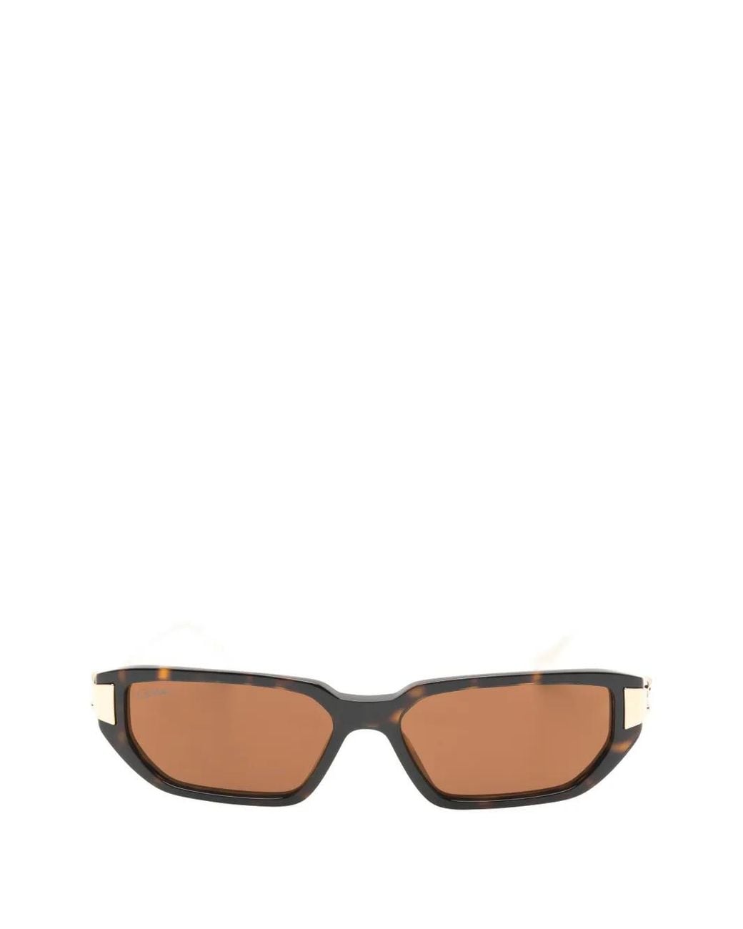 Cartier White Panthère De Cartier Rectangle-Frame Sunglasses
