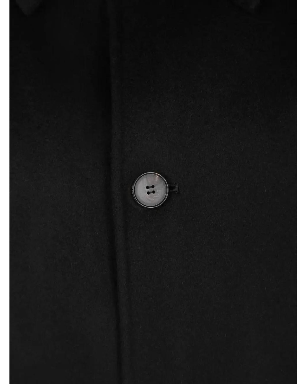 Amaranto Black Single-Breasted Wool-Blend Coat for men