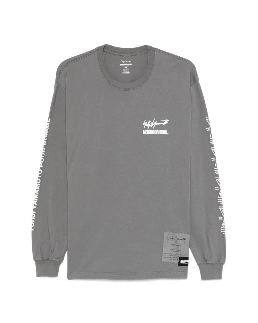 Yohji Yamamoto Gray X Neighborhood Long-Sleeve T-Shirt for men