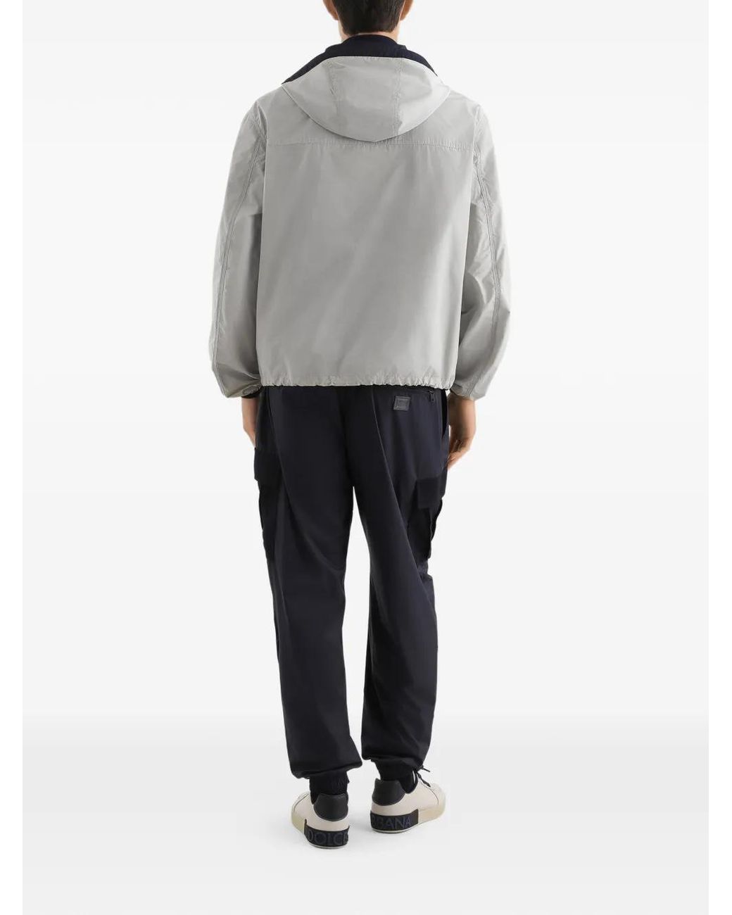 Dolce & Gabbana Gray Hooded Zip Jacket for men