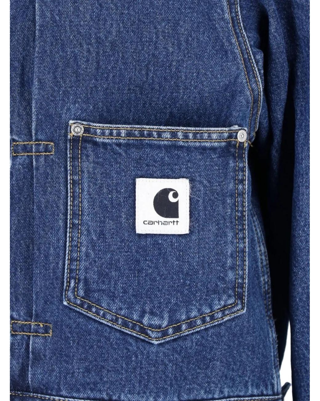 Carhartt Blue Belmar Logo-Patch Denim Jacket
