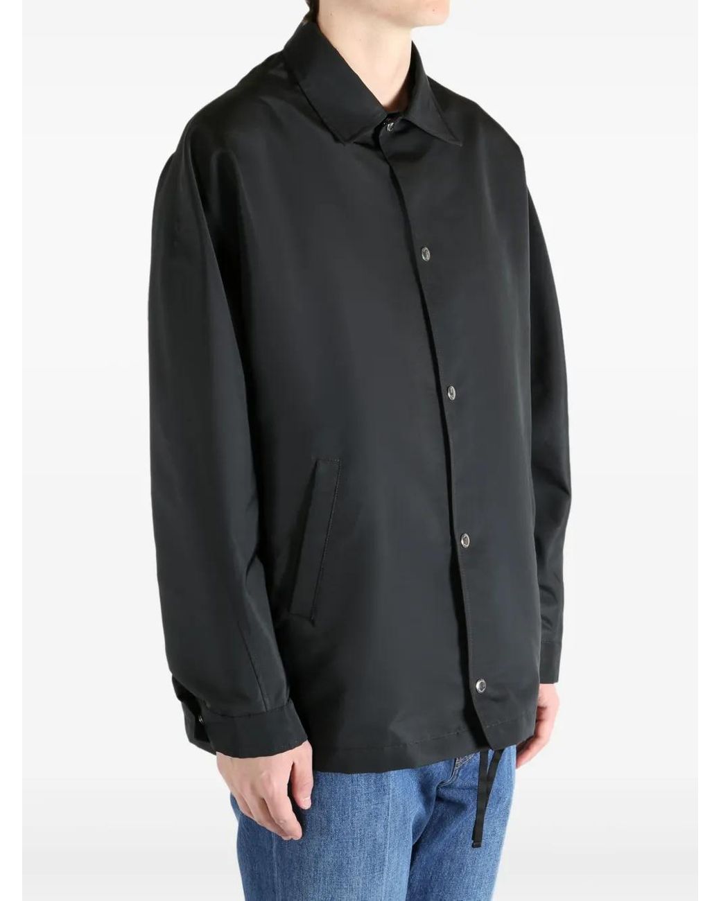 Givenchy Black Polyfaille Coach Jacket for men