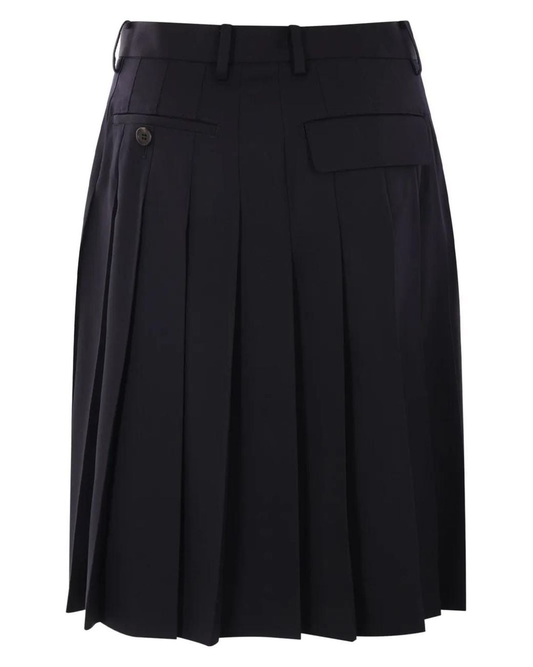 Undercover Blue Wool Pleated Skort