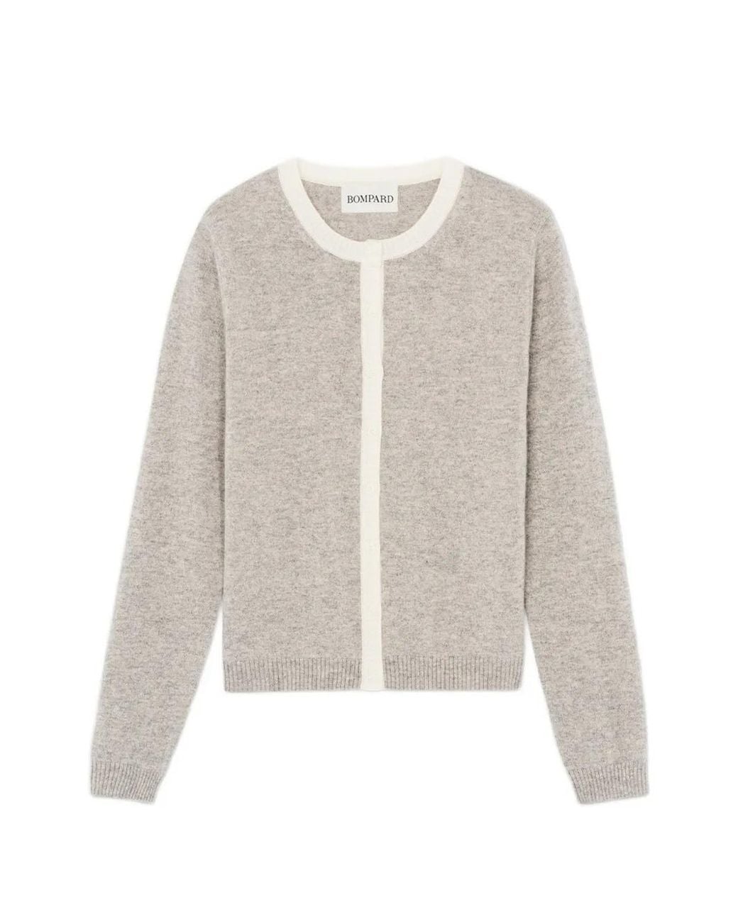 Bompard White Contrast-Trim Cardigan