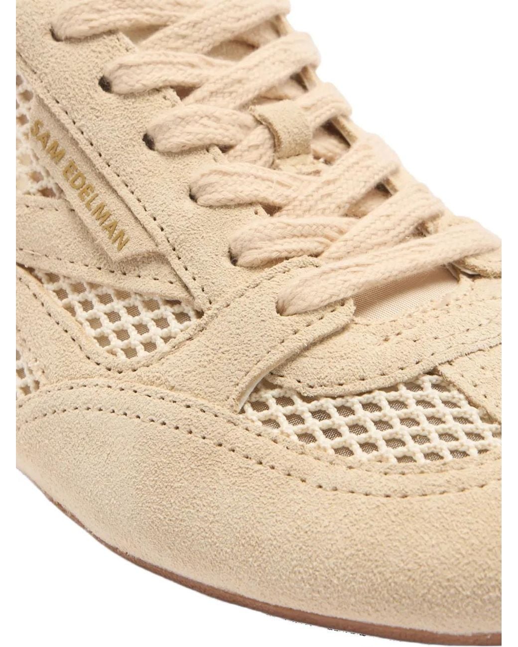 Sam Edelman White Lace-Up Sneakers