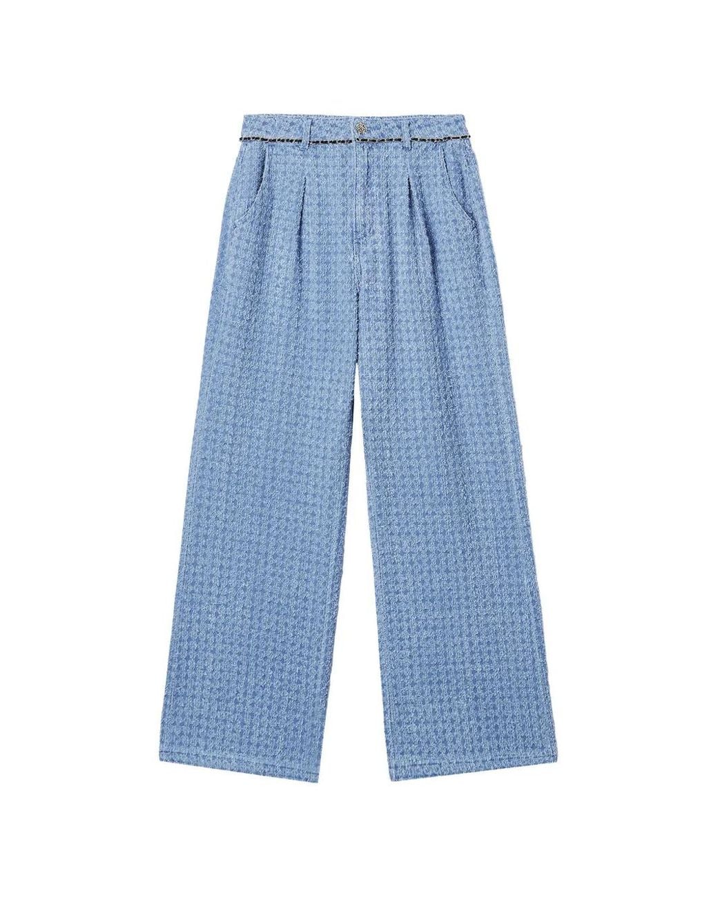 B+ AB Blue Pantalon Texturé À Plis