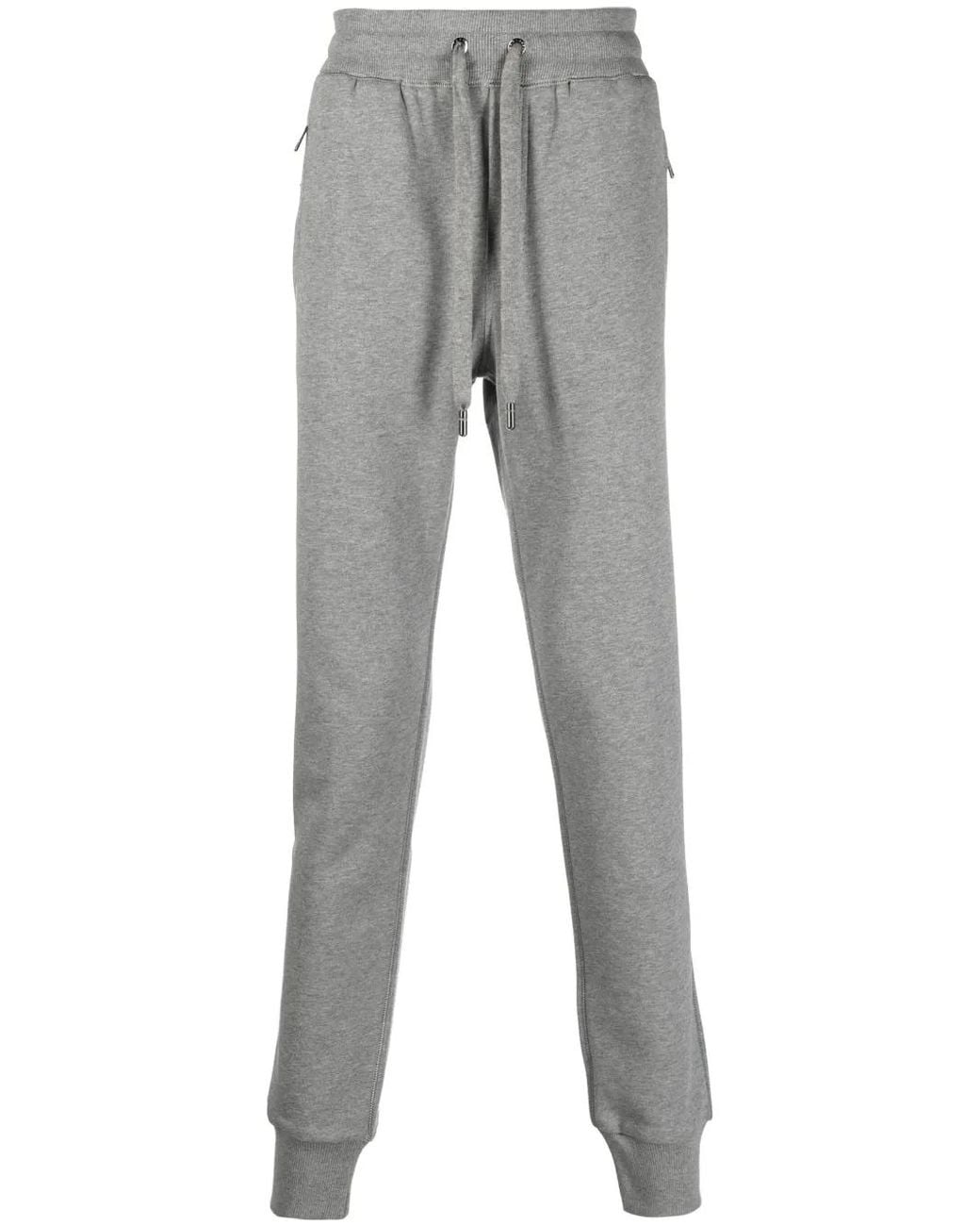 Dolce & Gabbana Gray Drawstring Cotton Track Pants for men