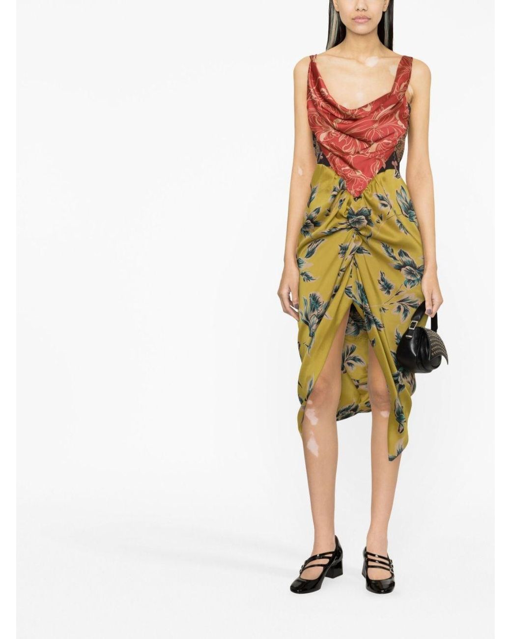 Vivienne Westwood Panther Floral-print Sleeveless Midi Dress