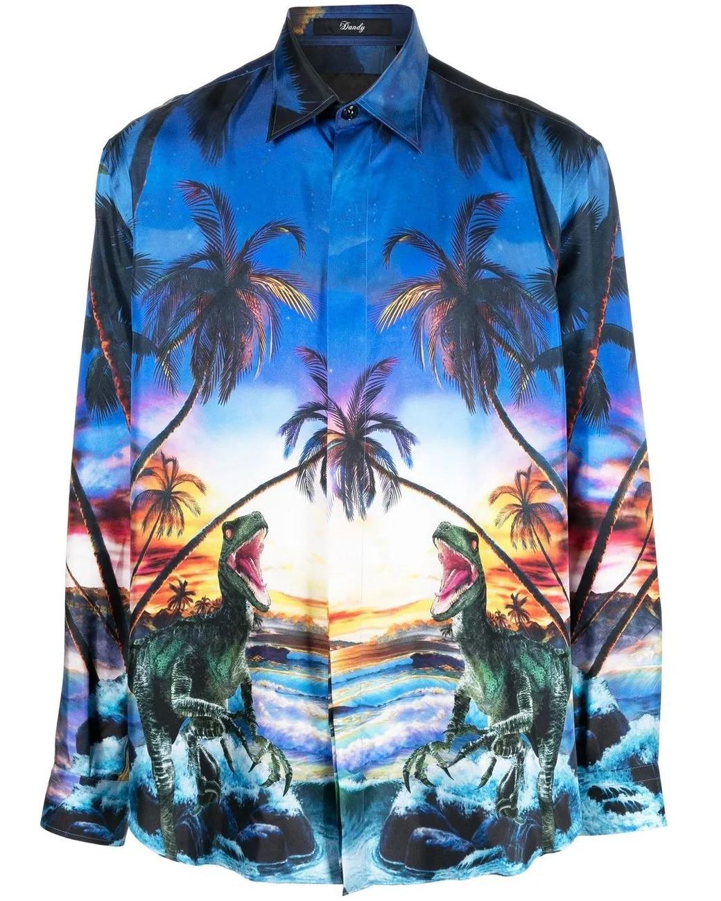 Philipp Plein Blue Hawaii Printed Shirt for men