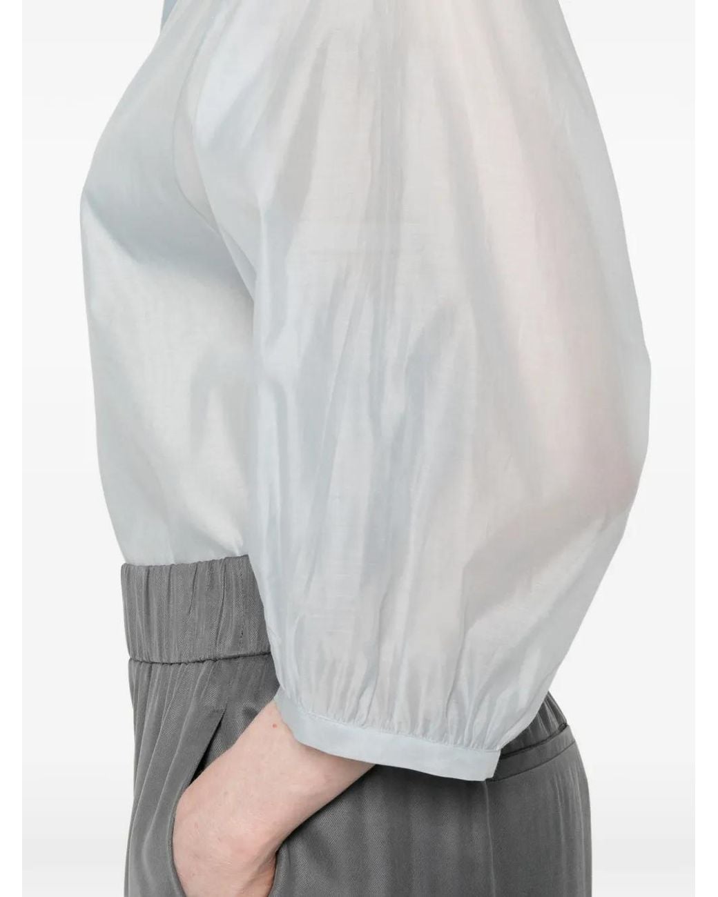 Peserico White Embellished Blouse