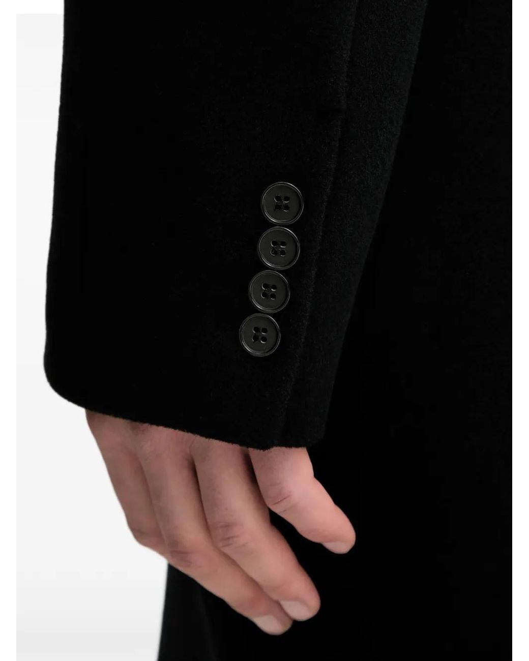 Filippa K Black William Buttoned Coat for men