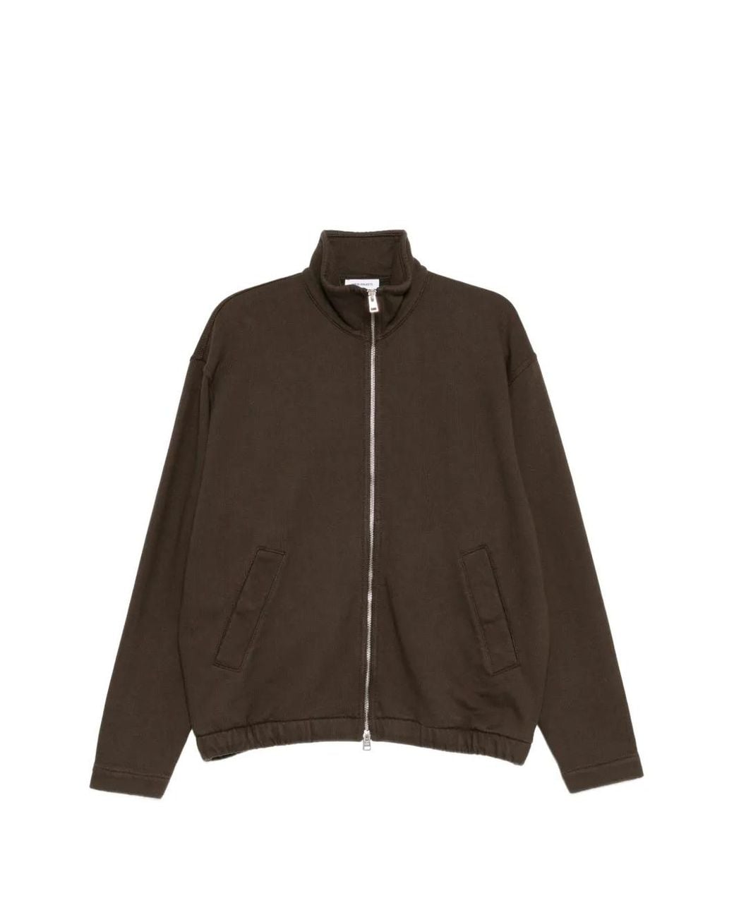 Norse Projects Brown Zip-Up Hoodie for men