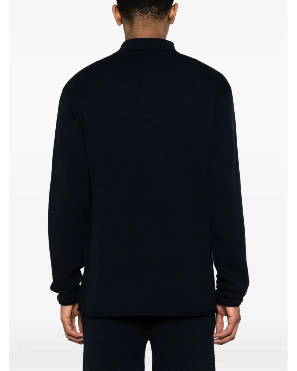 Alanui Blue Finest Ribbed Polo Top for men