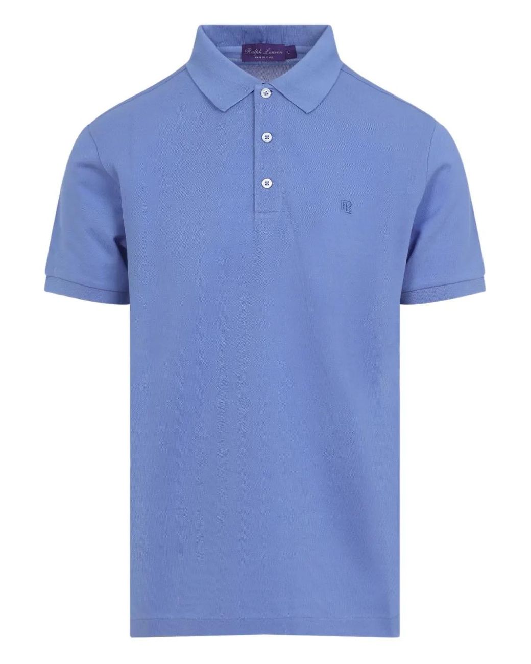 Ralph Lauren Blue Embroidered Cotton Polo Shirt for men
