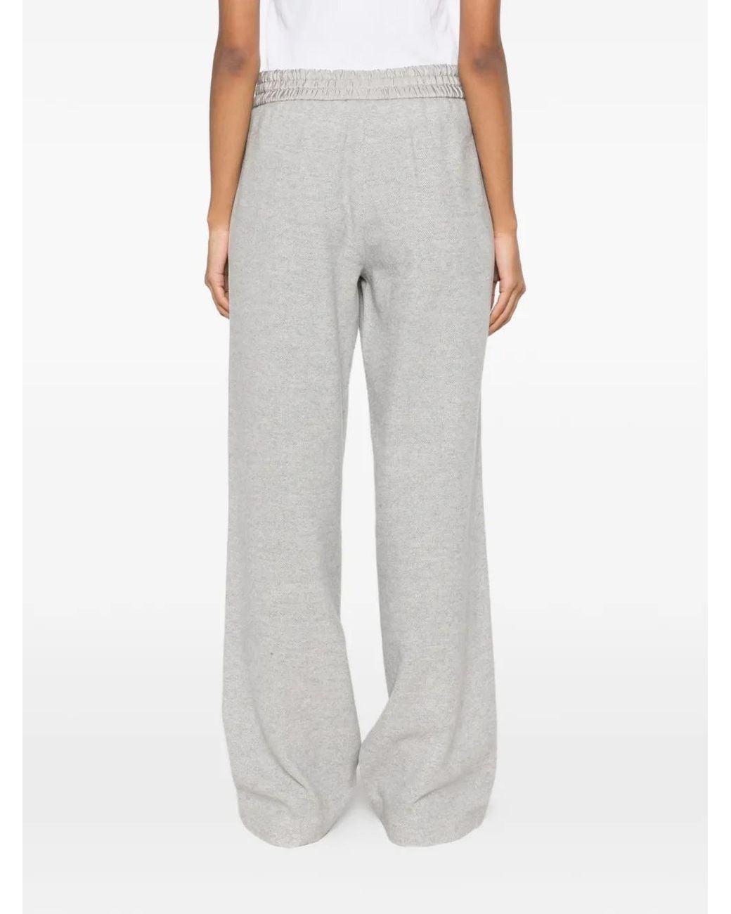 Moncler White Drawstring Wide-Leg Track Pants
