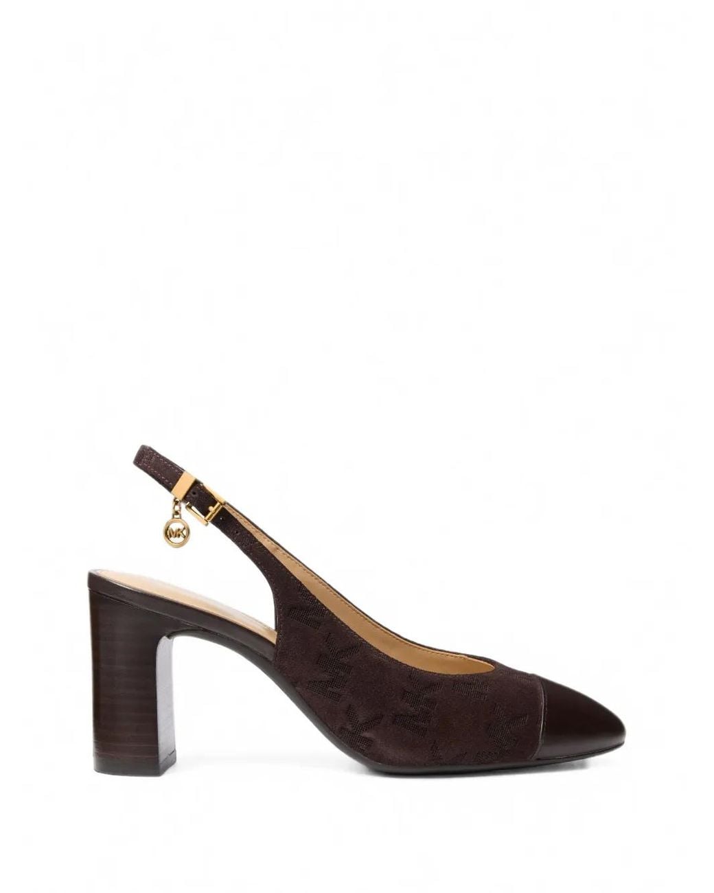 Michael Kors Brown Piper Flex Suede Slingback Pumps