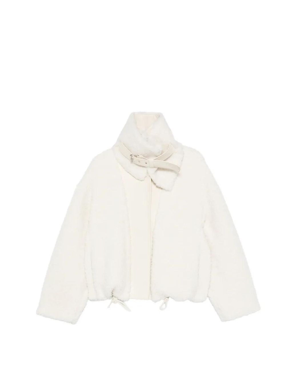 Sportmax White Buckle-Collar Jacket