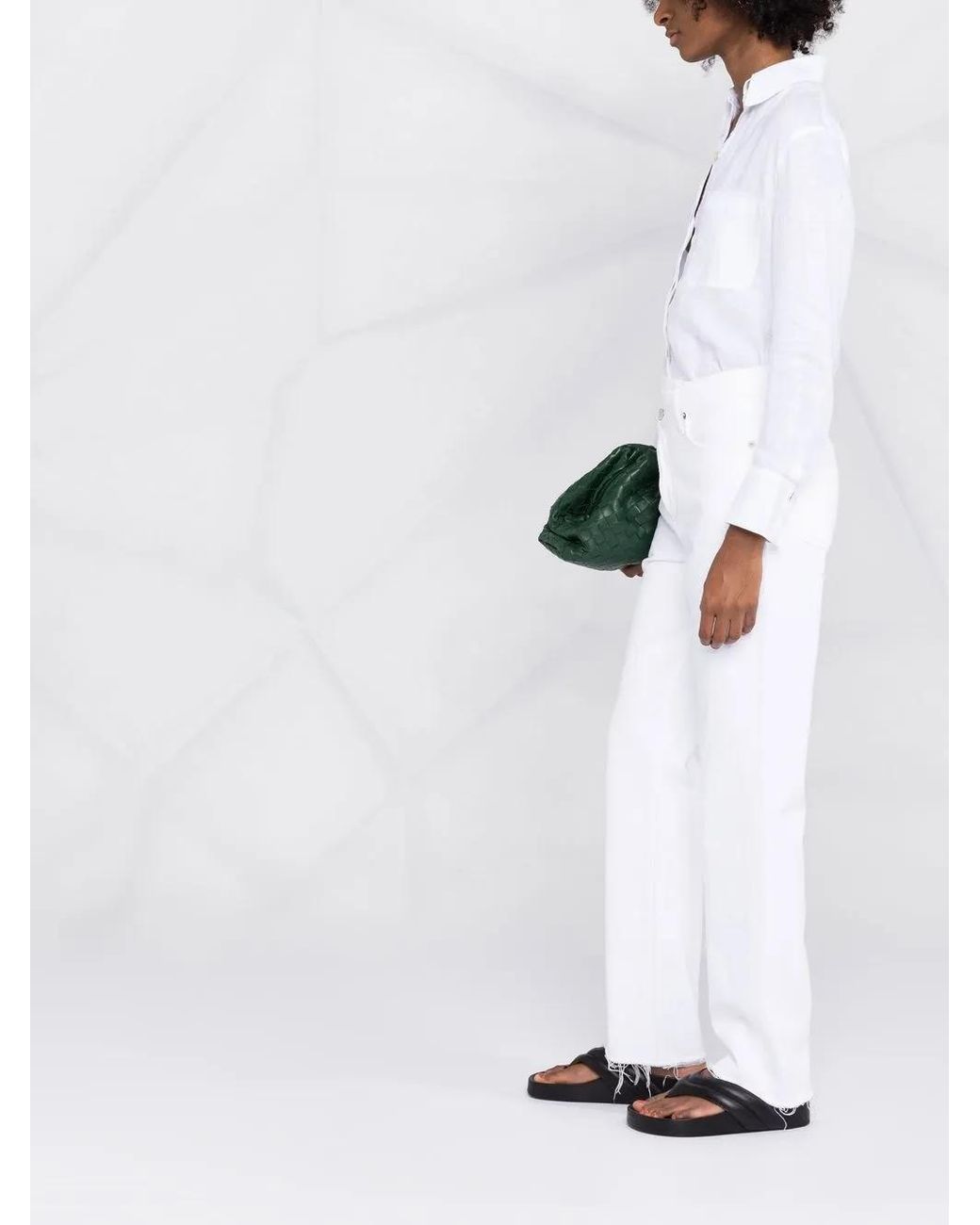 Agolde White Crossover Slim-Cut Jeans