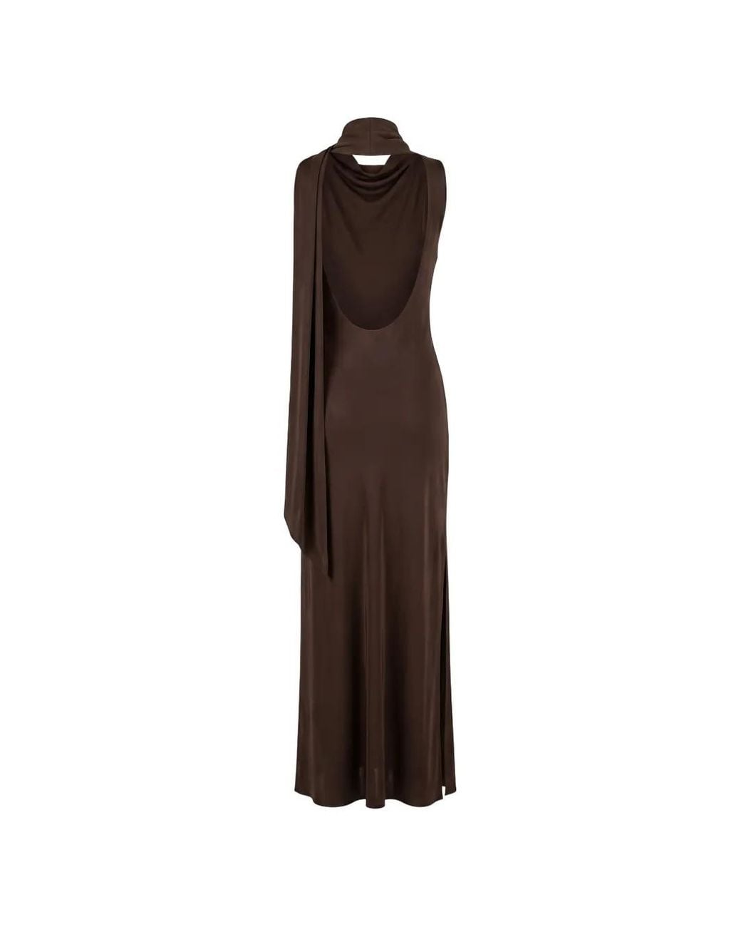 Sportmax Brown Staffa Draped Sleeveless Maxi Dress