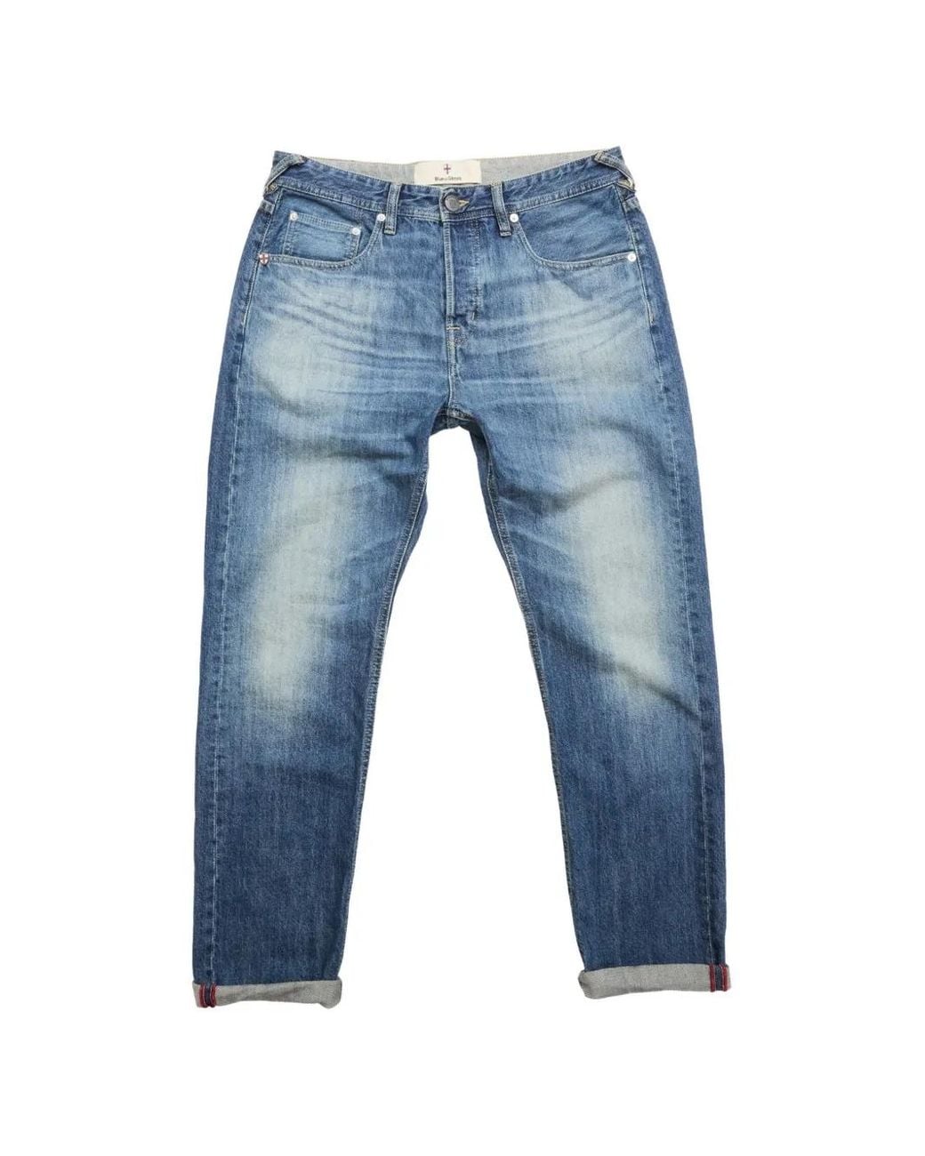 Blue De Gênes Blue Giacomo Tim Faded-Effect Jeans for men
