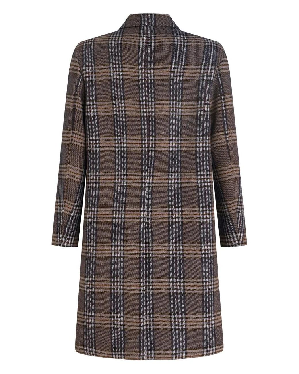 Etro Gray Plaid-Check Pattern Coat for men