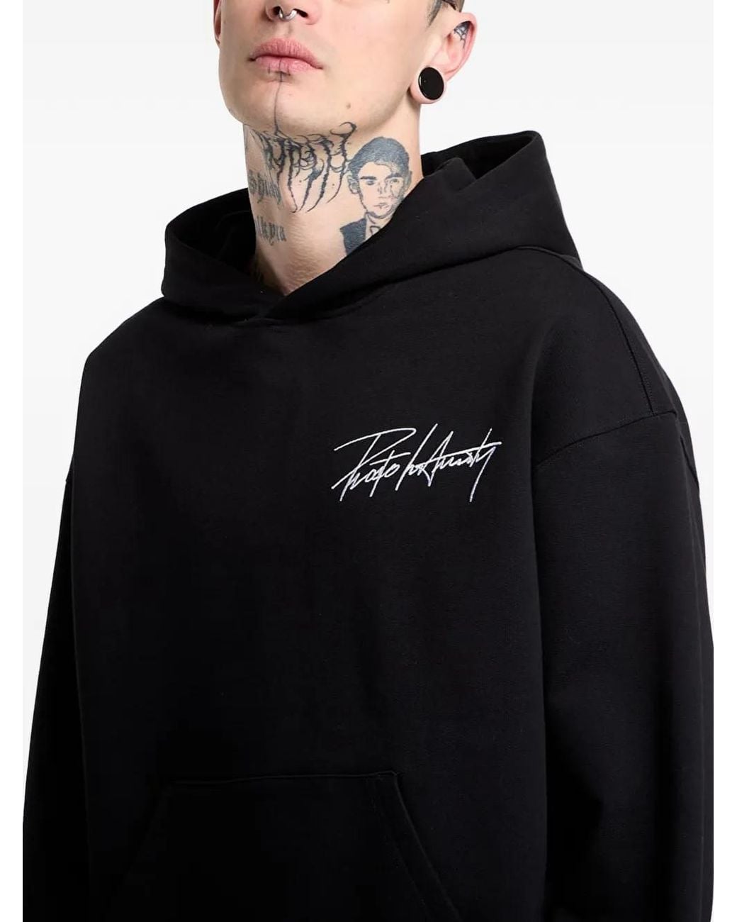 Prosto. Black Club Logo-Print Hoodie for men