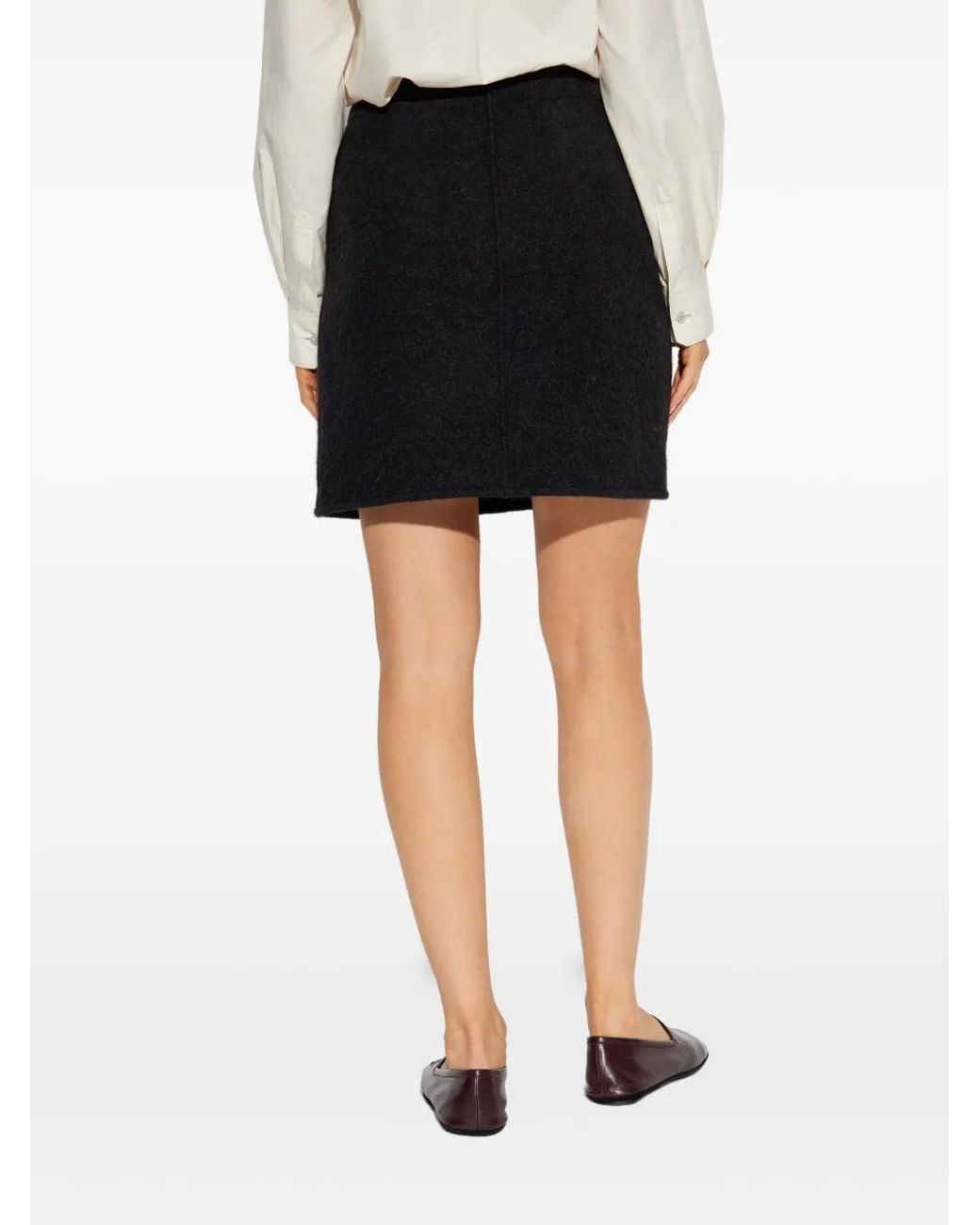 Lemaire Black Wrap Mini Skirt
