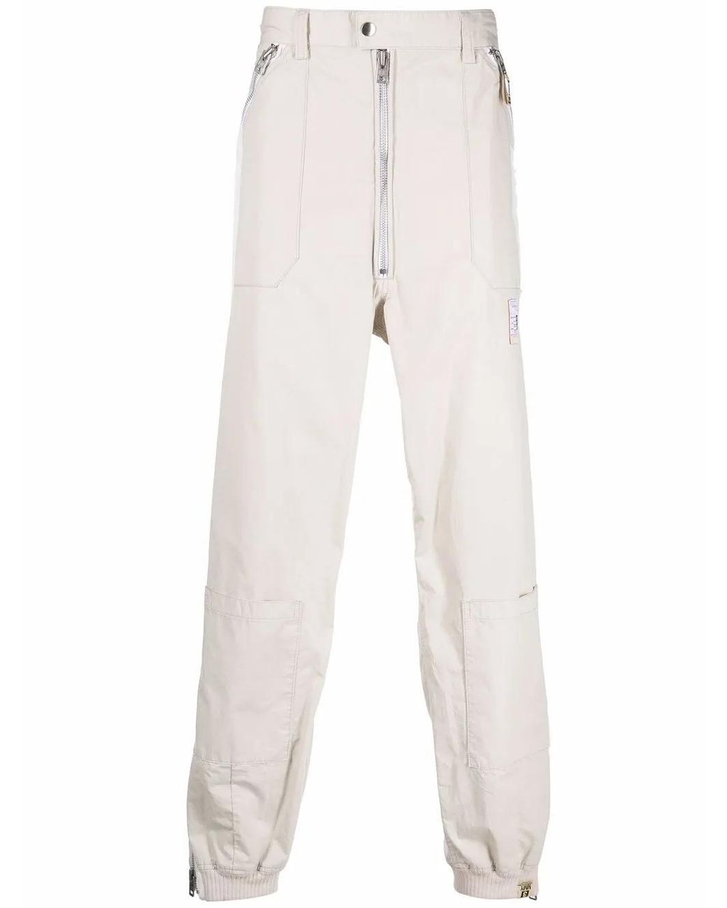 Maison Mihara Yasuhiro White Side Stripe-Detail Straight-Leg Trousers for men
