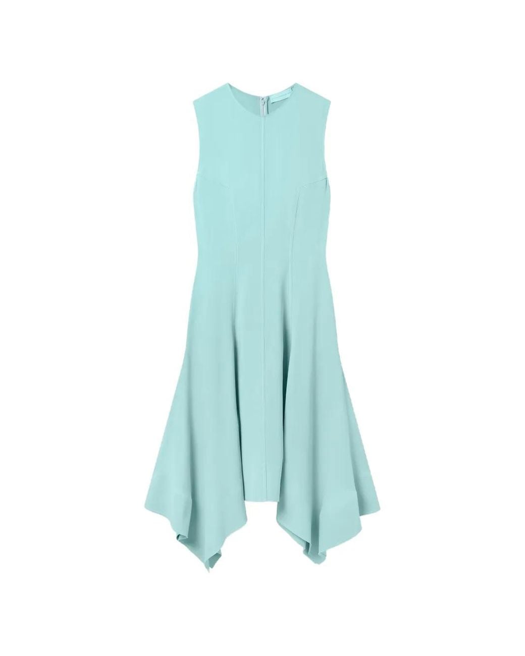 Stella McCartney Blue Asymmetric-Hem Sleeveless Dress