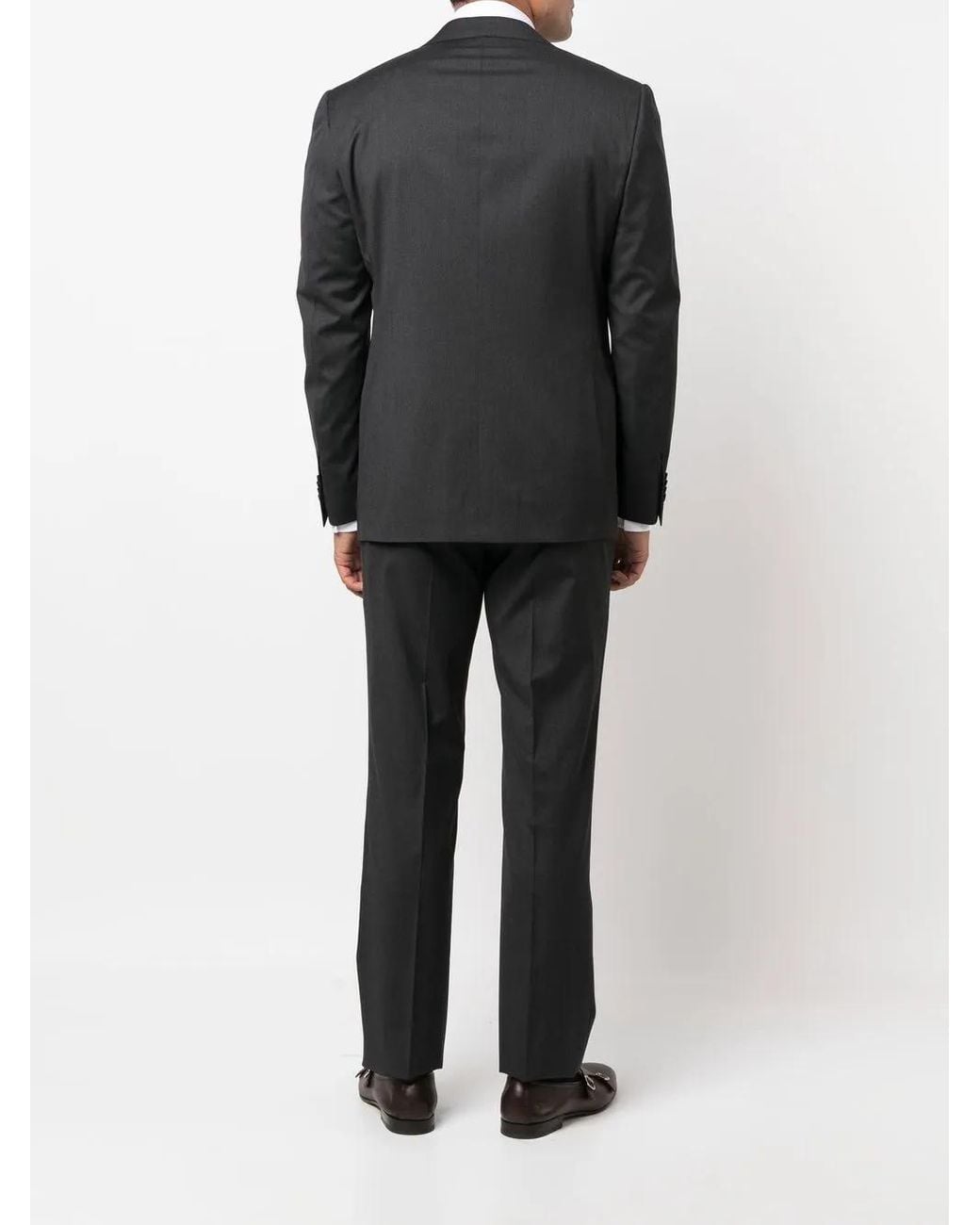 Corneliani Black Single-Breasted Virgin-Wool Suit for men