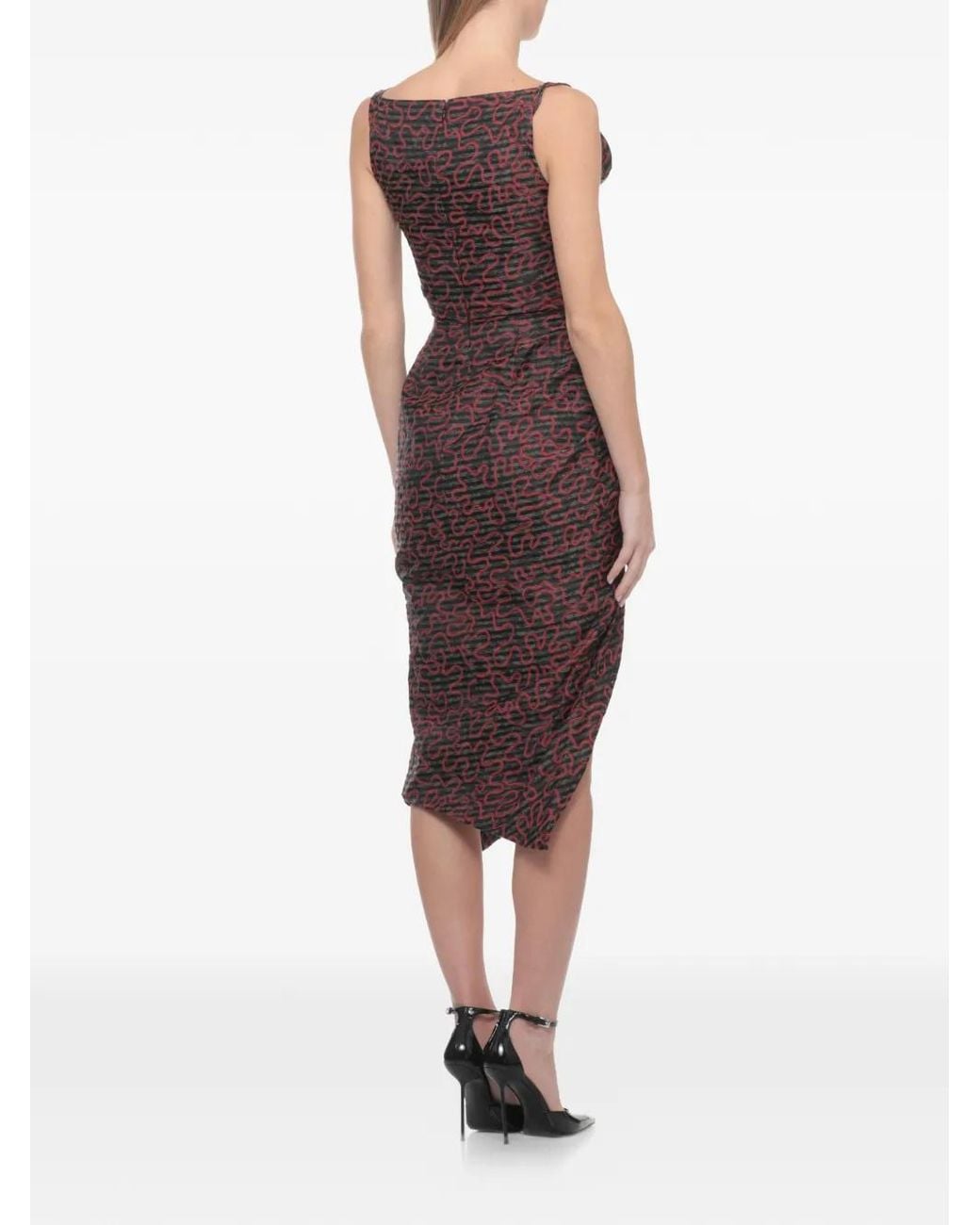 Vivienne Westwood Brown Draped Sleeveless Cowl Neck Dress