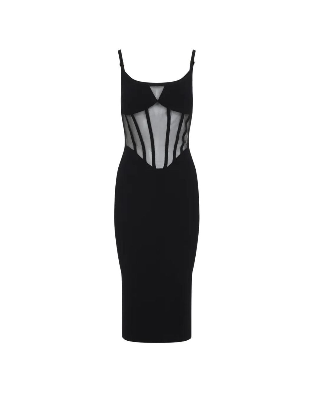 Elisabetta Franchi Black Knit Bustier Dress